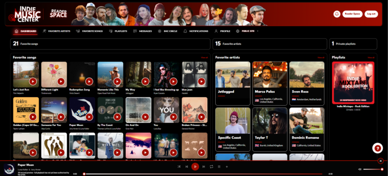 Reader Space dashboard preview